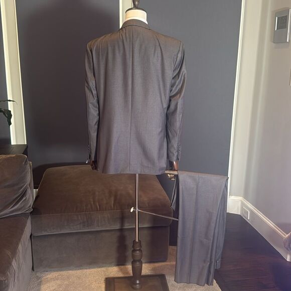 Men’s Antonio Uomo Gray Slim Fit Formal 3 Piece Suit Size 46 Jacket 40 Pants NEW - Picture 3 of 15